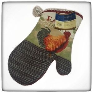Handmade Farm Fresh Rooster Cooking Oven Mitt